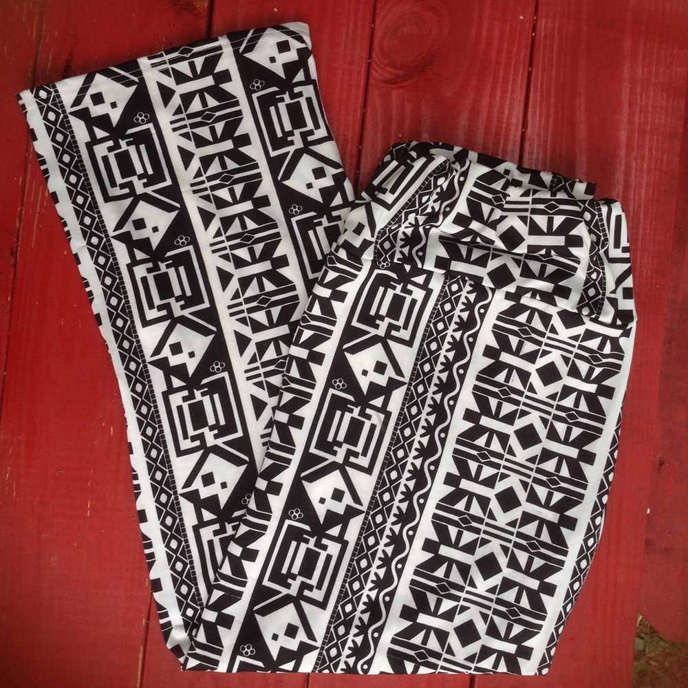 Women's black and white designer pants